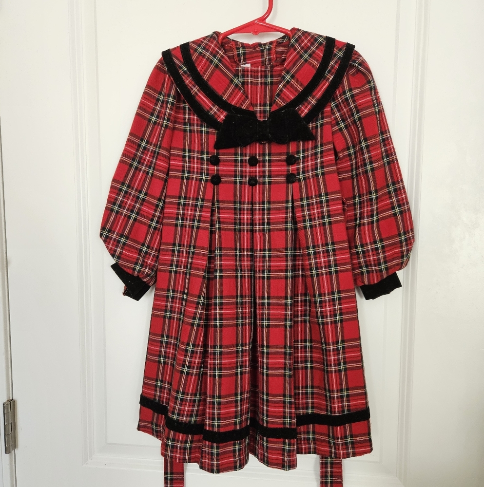 Bonnie Jean Red and Black Plaid Kids Costume Dress